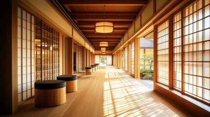 Japanese Corridor with Natural Light