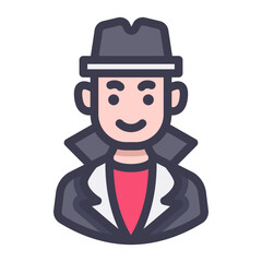 male intelligence agent avatar filled