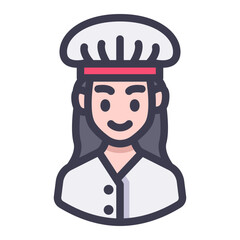 Obraz premium female chef avatar filled