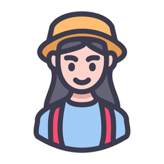 female traveler avatar filled