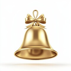 Golden Christmas Bell with Bow: A classic golden bell with a delicate bow, symbolizing joy and celebration during the festive season. Perfect for Christmas decorations, ornaments, and festive themes.
