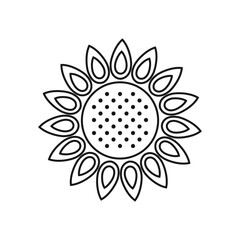 Fototapeta premium Sunflower icon in flat style. Flora vector illustration on isolated background. Sunflower sign business concept.