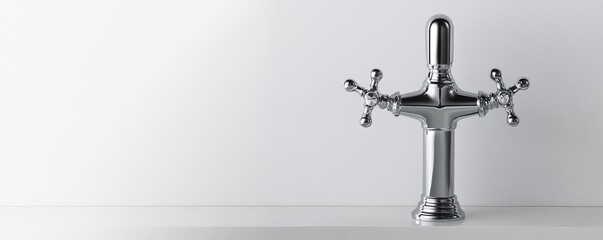 Chrome faucet with a double-jointed spout, blending functionality with industrial aesthetics