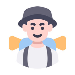 male traveler avatar flat
