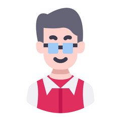 male teacher avatar flat