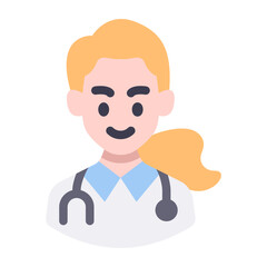 female doctor avatar flat