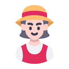 female farmer avatar flat