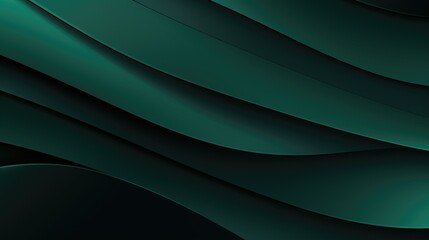 Fototapeta premium Abstract design featuring smooth, flowing waves in dark green tones.