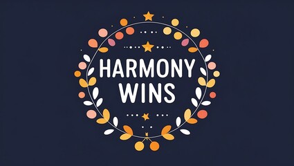 Harmony Wins Floral Wreath Design Decorative Art