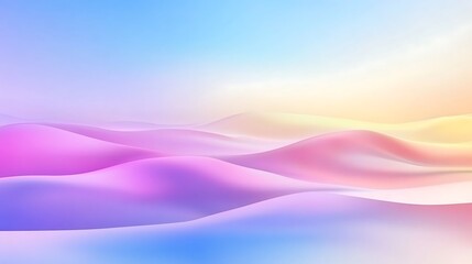 Pastel Waves Abstract Landscape Digital Art