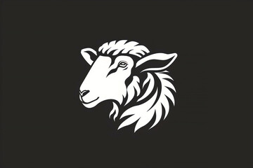 Stylized sheep head silhouette with intricate wool details, ideal for farm-themed and rustic designs.