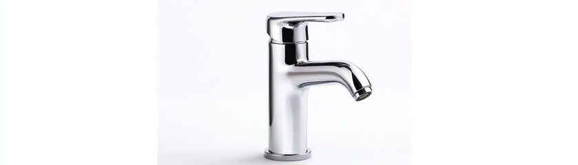 Chrome faucet with soft curves and a retro silhouette, timeless and stylish