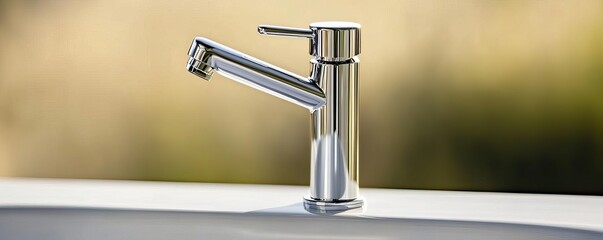 Compact chrome faucet with foldable spout, designed for tight spaces