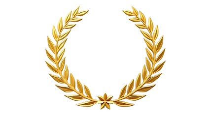 gold laurel wreath with ribbon