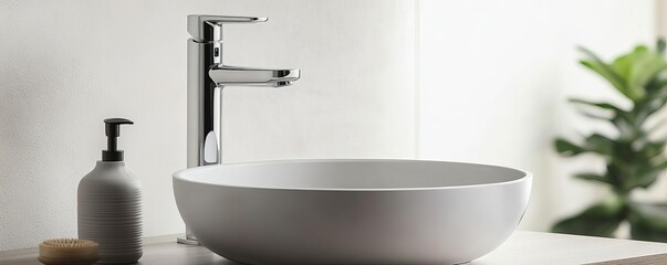 Freestanding chrome faucet with smart control integration, the future of design