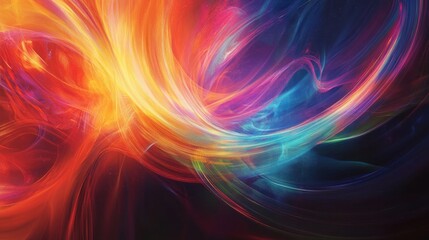 Abstract swirling vibrant colors, energy, motion, light.