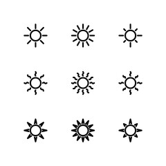 Sun icon set. Sun icon. Icon set.