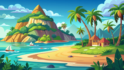 Obraz premium Landscape of paradise tropical island beach