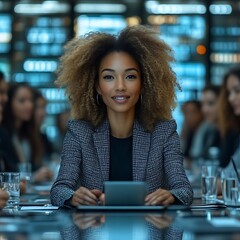 Fototapeta premium Confident businesswoman at meeting.