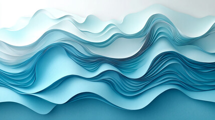 Abstract Layers of Blue Flowing Waves in a Minimalist Design an abstract artistic interpretation.