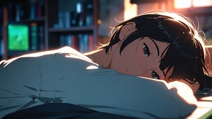 3D Man Dreaming Animation in Anime Style