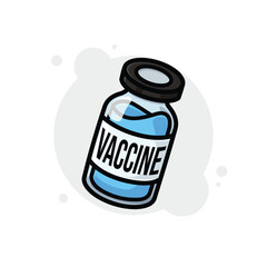 Vaccine Vial Cartoon Icon Vector Illustration. Isolated background
