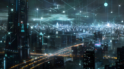 AI-driven world advanced infrastructure futuristic city