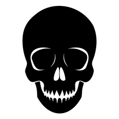 Stunning Skull Black Silhouette Vector Illustration for Creative Designs