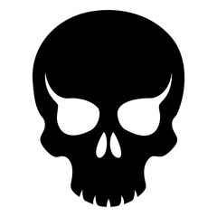 Stunning Skull Black Silhouette Vector Illustration for Creative Designs