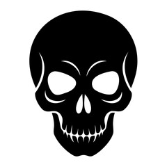 Beautiful Skull black silhouette vector illustration isolated on a transparent background
