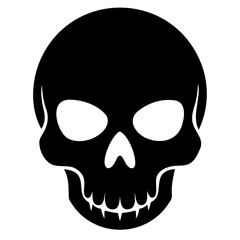 Beautiful Skull black silhouette vector illustration isolated on a transparent background