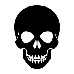 Beautiful Skull black silhouette vector illustration isolated on a transparent background