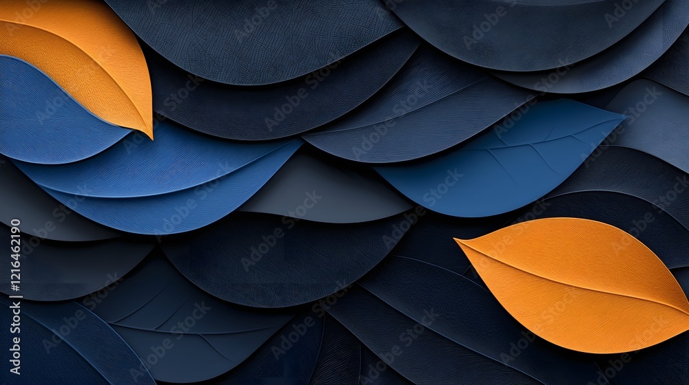 Aufkleber elegant and seamless 3d abstract leaf pattern with detailed textures and a decorative touch ideal fo