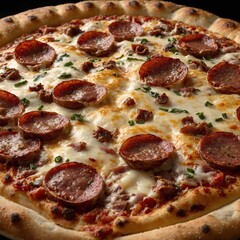 Fun fact The most popular pizza topping in the world is pepperoni! .Cheesy Delight: A Close-Up of...