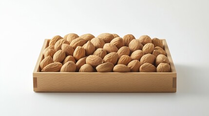 Boxes full of fresh almonds ready to be packed