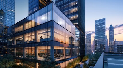 Fototapeta premium modern office buildings finance tower city