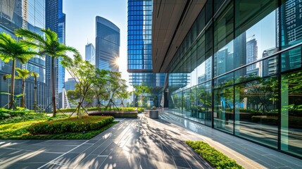 modern office buildings finance tower city