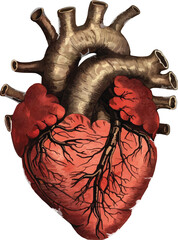 human heart anatomy on white background,generative ai