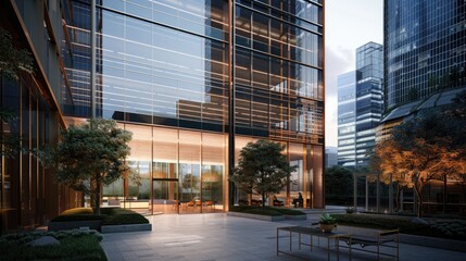 Obraz premium modern office buildings finance tower city