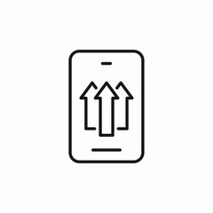 phone growth chart arrow icon vector sign
