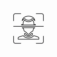 person identity scan icon vector sign