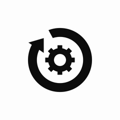 settings gear refresh icon vector sign