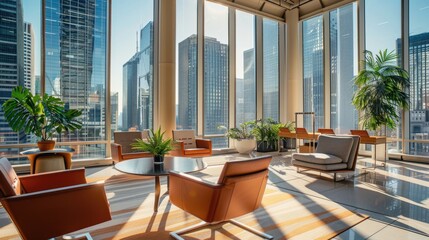 Fototapeta premium modern office buildings finance tower city