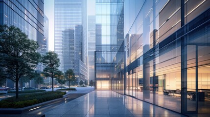 Obraz premium modern office buildings finance tower city