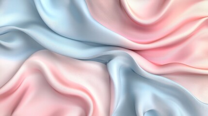 Pastel Dream: Abstract Silk Drape in Soft Pink and Blue Hues