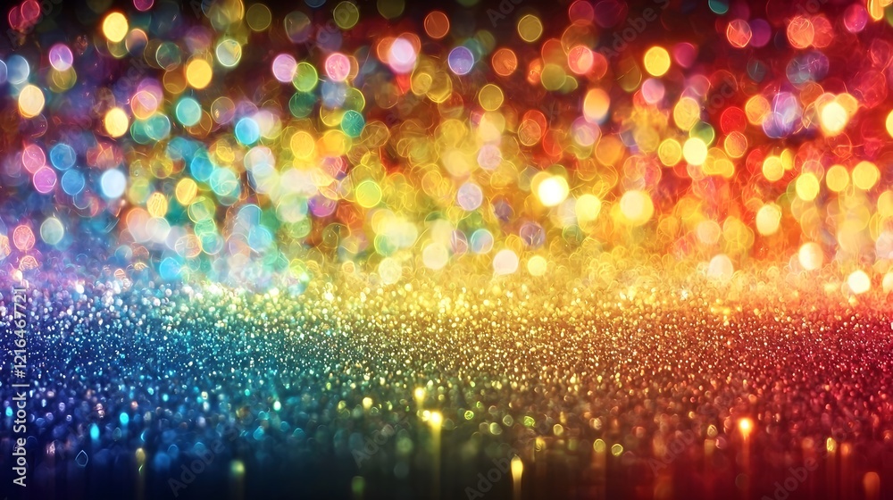 Fototapete vibrant rainbow glitter background with shimmering multicolored particles creating a dazzling and fe
