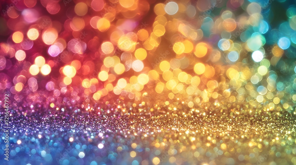 Leinwandbilder vibrant multicolored glitter background with shimmering particles creating a dazzling and festive vi