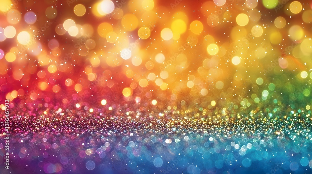 Poster radiant rainbow glitter texture with vibrant hues and dazzling sparkles backdrop a dynamic and energ