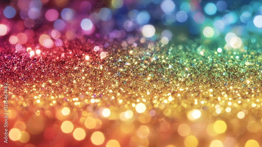 Aufkleber vibrant glittering rainbow texture with sparkling hues and festive glow a dynamic and energetic abst