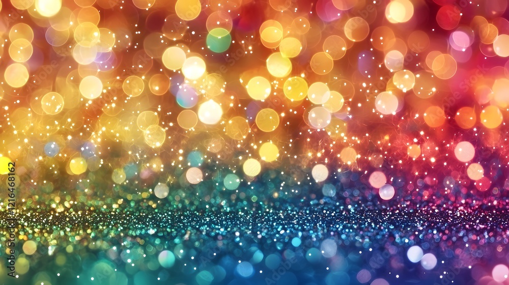 Leinwandbilder Vibrant and luminous multicolored glitter pattern with seamlessly blended rainbow hues creating a dazzling shimmering and effervescent backdrop perfect for festive decor high end designs